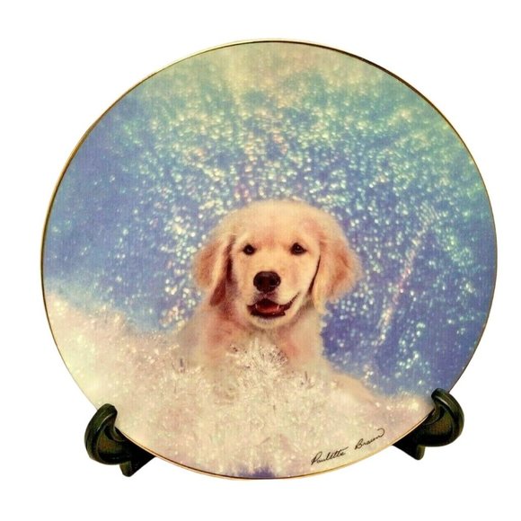 Hamilton Collection Other - 1995 Partytime Puppy Plate - Paulette Braun - Golden Puppy Portraits Collection